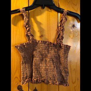 Faithfull the Brand Tijana smocked linen croptop